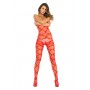 STRAPPED UP SHEER BODYSTOCKING RED, OS