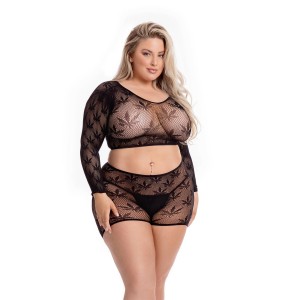 LEAF IT TO ME SHORT SET BLACK, PLUS SIZE