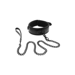 BLAZE COLLAR AND LEASH CROCO BLACK