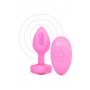 VIBRATING HEART SHAPE JEWEL PLUG SM PINK