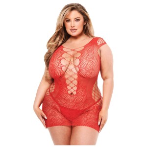 BACI CORSET FRONT LACE MINI DRESS RED, QUEEN