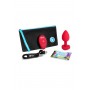 VIBRATING HEART SHAPE JEWEL PLUG ML RED