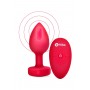 VIBRATING HEART SHAPE JEWEL PLUG ML RED