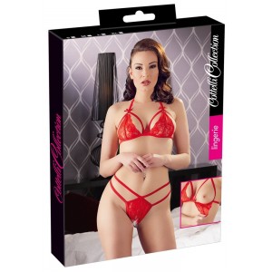 Atvērts mežģīņu apakšveļas komplekts s sarkans cottelli collection lingerie