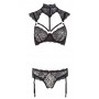 Mežģīņu apakšveļas komplekts 80c/m melns cottelli collection lingerie