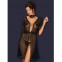 Lucita Sheer Kimono With Choker - Black