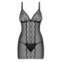 Lucita Teddy With Matching Thong - Black