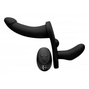 Double Take - Vibrating Double Strap-On - Black