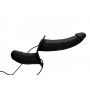Power Pegger Double Strap-On Vibrator - Black