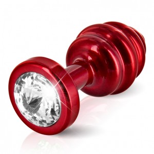 Diogol - ano butt plug ribbed red 35 mm