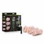 M for Men - 3-Pack Self-Lubricating Vibrating Stroker Sleeve Kit