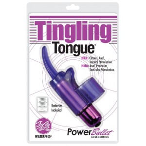 Tingling Tongue Bullet Finger Vibrator- Purple