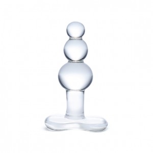 Glas - beaded glass butt plug with tapered base