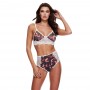 baci - grey floral & lace bra set s/m