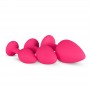Silicone Butt Plug with Diamond - Pink