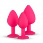 Silicone Butt Plug with Diamond - Pink