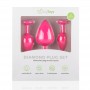 Silicone Butt Plug with Diamond - Pink