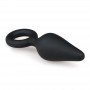 Black Buttplugs With Pull Ring - Small