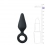 Black Buttplugs With Pull Ring - Small