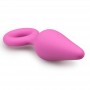 Pink Buttplugs With Pull Ring - Medium