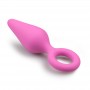 Pink Buttplugs With Pull Ring - Medium