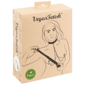 Kvalitatīvs pēršanas komplekts melns ādas izskats un vegāns vegan fetish