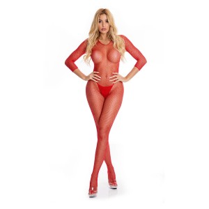 RISQUE CROTCHLESS BODYSTOCKING RED, M/L