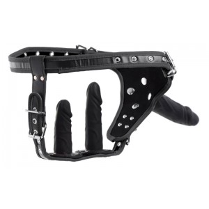 Double Penetration Strap On Harness - Black Double Penetration Strap On Harness - Black