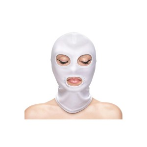 FETISH & FASHION EYES & MOUTH HOOD WHITE