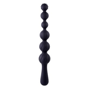 NMC 9 INCH RIBBED SILICONE ANAL BALL BEADS BLACK