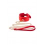 KINKY DIVA O-RING COLLAR + LEASH RED/GOLD