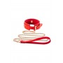 KINKY DIVA O-RING COLLAR + LEASH RED/GOLD