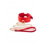 KINKY DIVA O-RING COLLAR + LEASH RED/GOLD