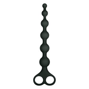 NMC 8 INCH RIBBED SILICONE ANAL BEADS BLACK