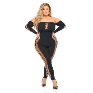 DIAMOND DRIPPIN BODYSTOCKING BLACK, QS