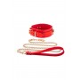 KINKY DIVA O-RING COLLAR + LEASH RED/GOLD