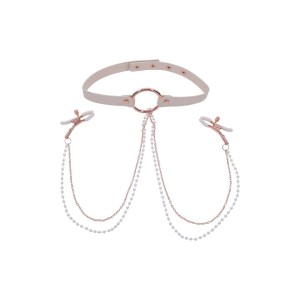 PEACHES ‘N CREAME COLLAR WITH NIPPLE CLAMPS