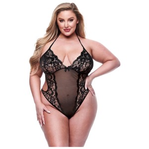 BACI ECO LACE AND MESH TEDDY BLACK, QS