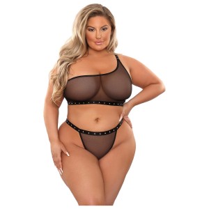 BAD BITCH BLING BRALETTE & BIKINI PANTY BLACK, QS