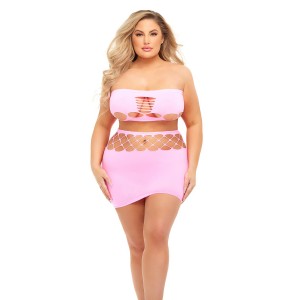 NET WORTH 2 PCS BANDEAU SET PINK, QS NET WORTH 2 PCS BANDEAU SET PINK, QS