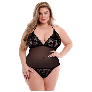 BACI ECO LACE AND MESH TEDDY BLACK, QS