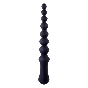NMC 8.5 INCH RIBBED SILICONE ANAL BALL BEADS BLACK