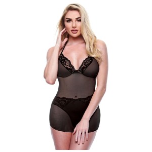 BACI 2 PCS. ECO CHEMISE AND PANTY SET BLACK, M/L