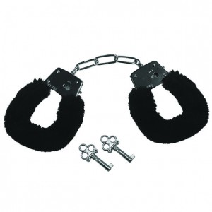 Sportsheets - Sex & Mischief Furry Handcuffs Black