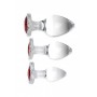 Red Heart Gem Glass Anal Plug Set