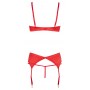 Atvērts satīna apakšveļas komplekts 80c/m sarkans cottelli collection lingerie