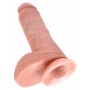 Klasiskais dildo 21cm ādas krāsa ar sēkliniekiem king cock
