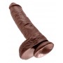 King cock 10 inch balls brown