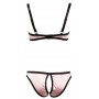 Atvērts satīna apakšveļas komplekts 85b/l rozā/melns cottelli collection lingerie