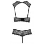 Atvērts mežģīņu apakšveļas komplekts 80b/m melns cottelli collection lingerie